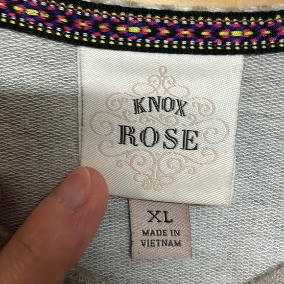 Knox Rose size XL Gray Camouflage Crewneck Terrycloth Oversized Soft Sweatshirt - Picture 2 of 8